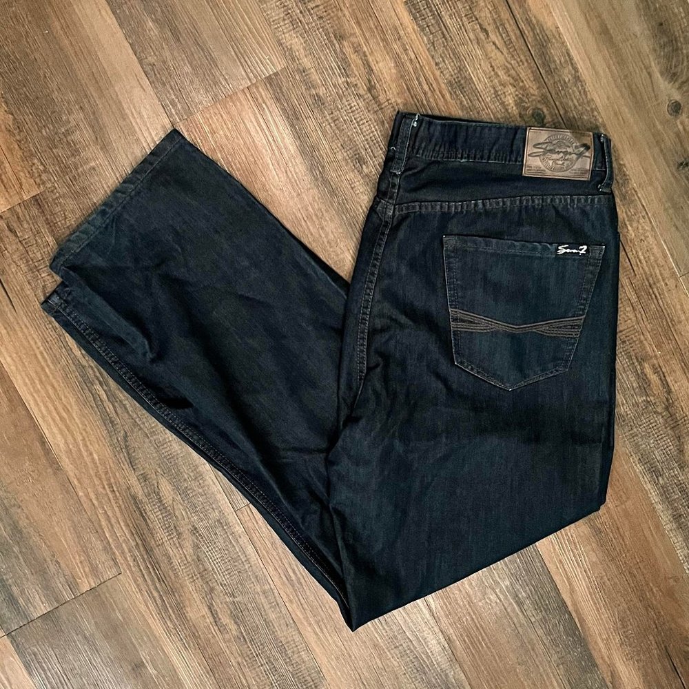 Seven7 Men's Dark Blue Easy Tapered Jeans 40X32